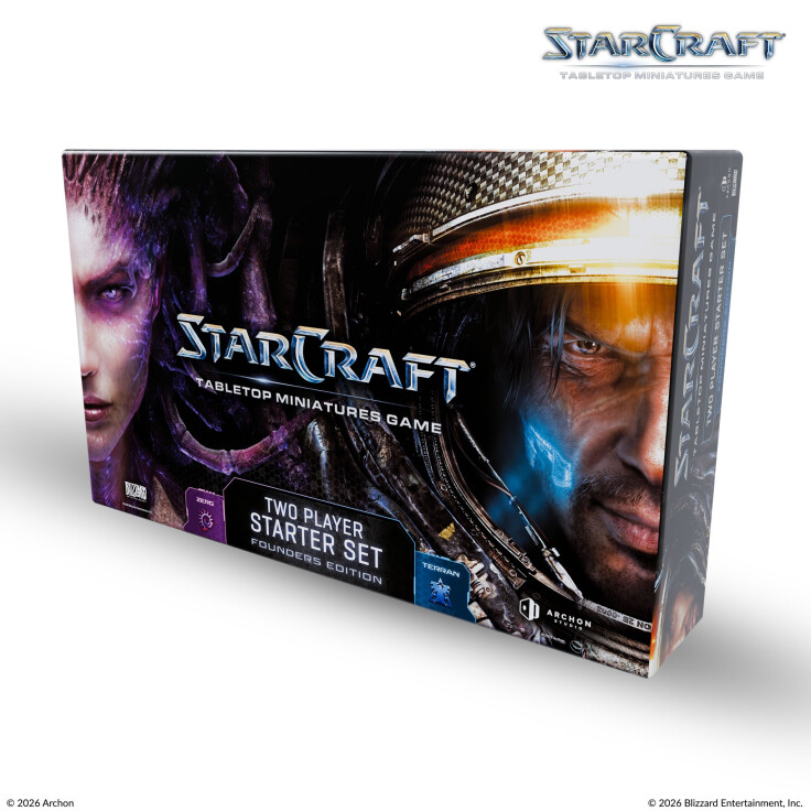 StarCraft TMG Two-Player Starter Set Founders Edition — Produktfoto (Quelle: Archon Studio / starcraft-tmg.com)