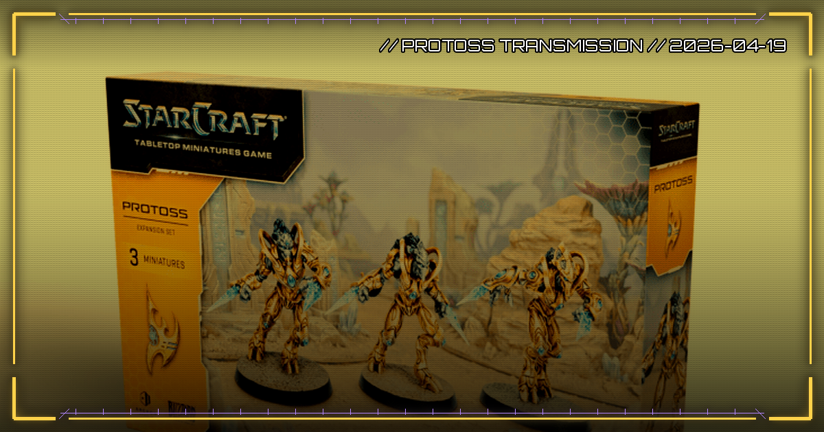 Briefing-Card v3: Painting-Guide: Protoss Founders Edition bemalen – Artanis, Zealots und Adepts im Box-Art-Stil (synthetisch)