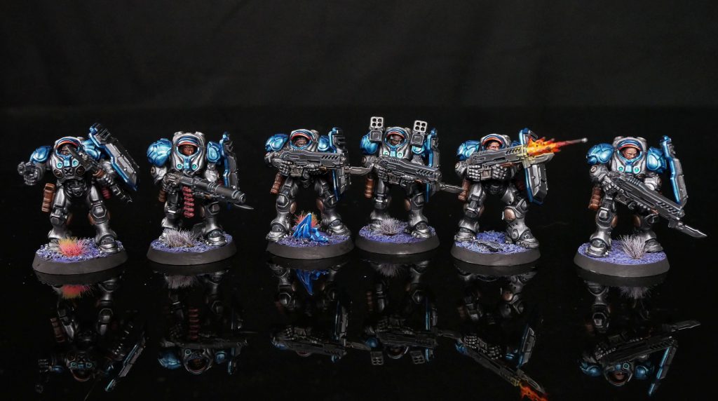 StarCraft TMG - Bemalte Terran Marines von MasterSlowPoke (Quelle: Goonhammer/Tabletop Battles)