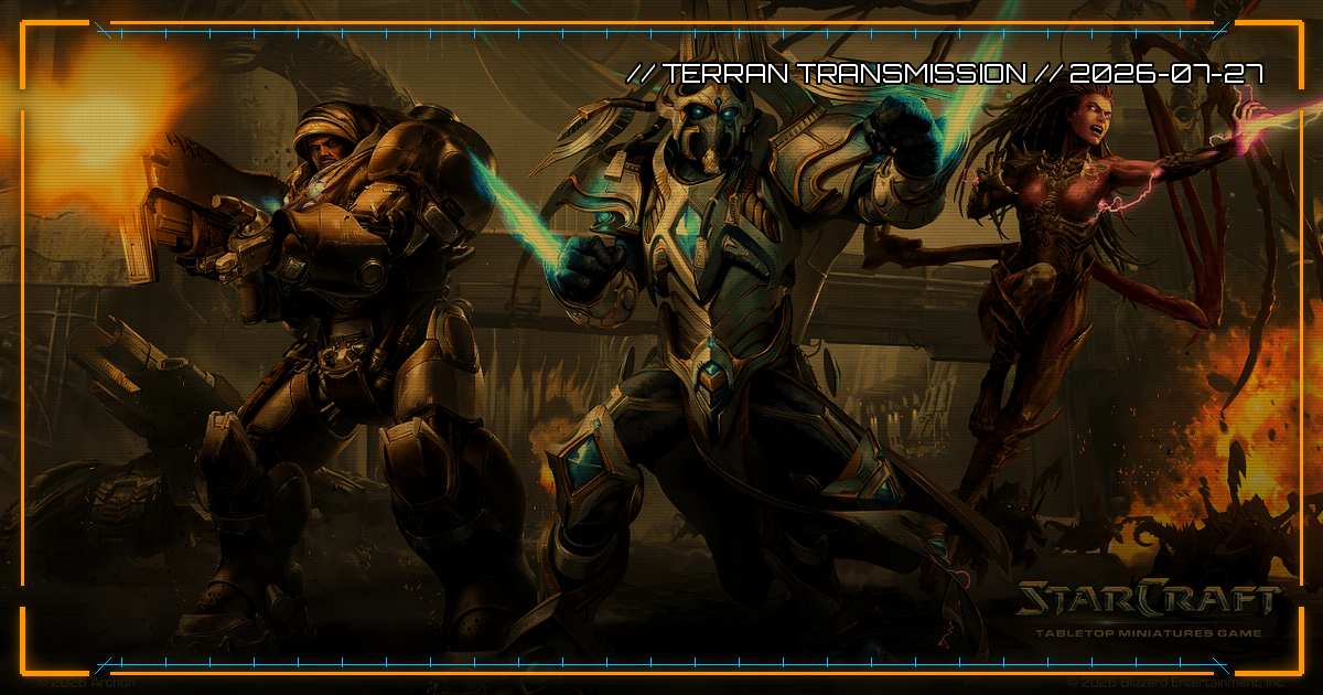 Briefing-Card: StarCraft TMG auf der Gen Con: 640 Demo-Plätze (synthetisch erzeugt aus offiziellen Archon-Assets)