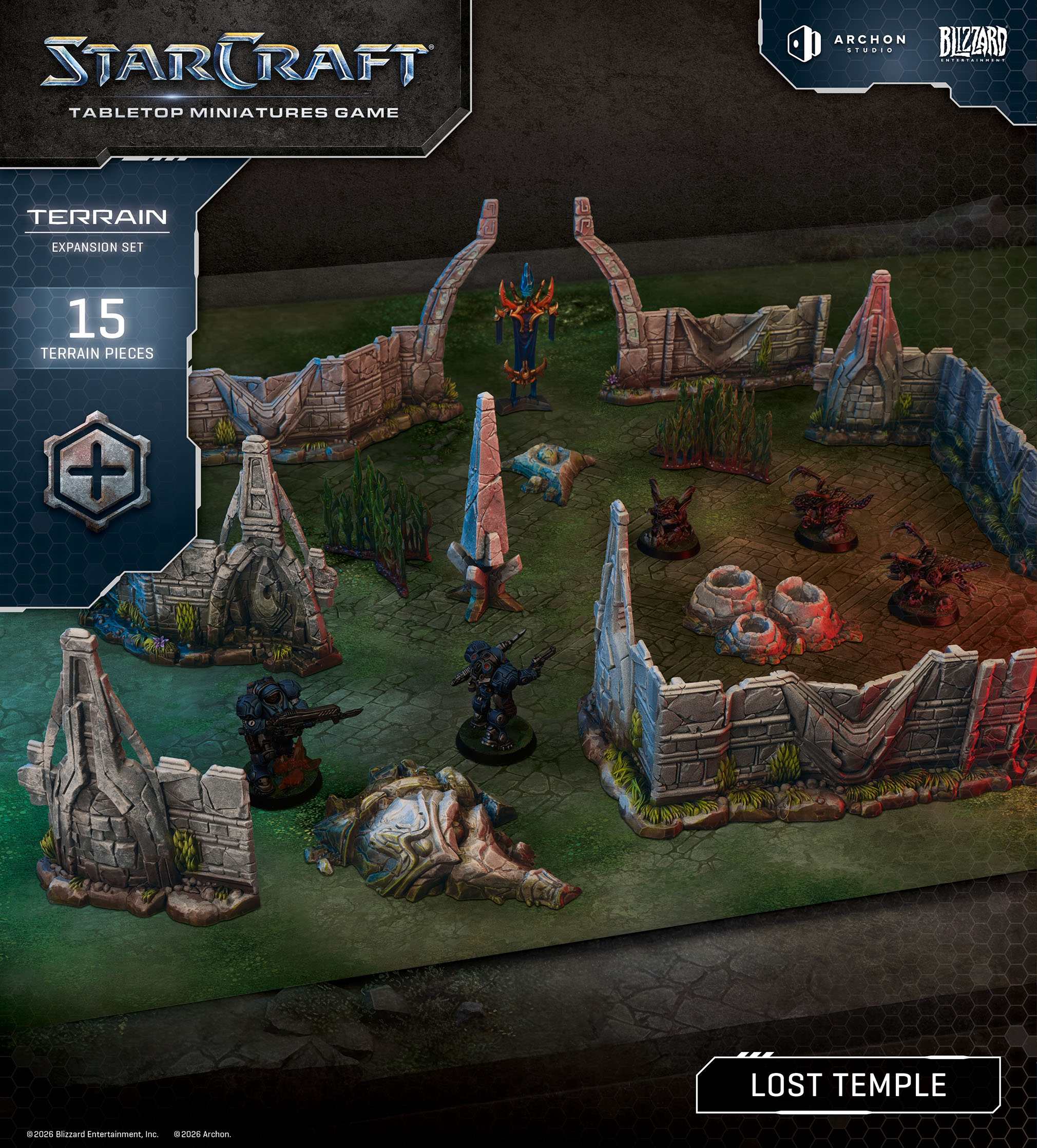 StarCraft TMG - Lost Temple Terrain Expansion Set, offizielles Box-Art von Archon Studio