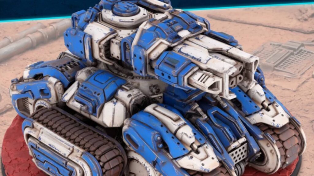StarCraft TMG - Siege Tank Render in Nahaufnahme auf 150-mm-Base (Quelle: https://www.ontabletop.com/news/new-vehicles-heroes-terrain-for-archons-starcraft-miniatures-game/)